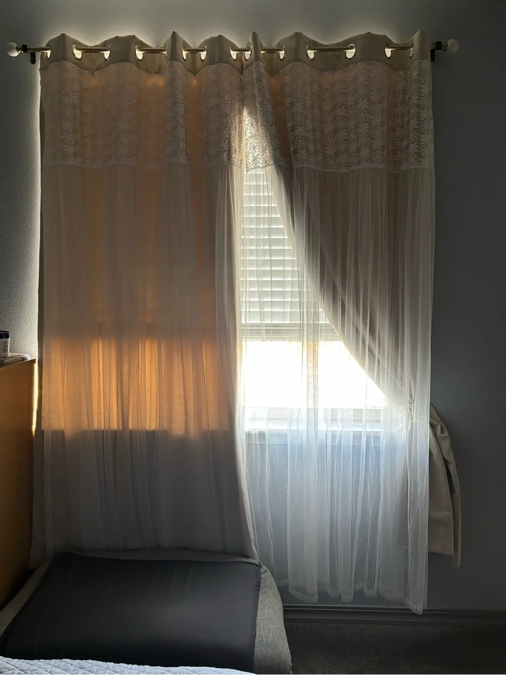 BLACKOUT Premium Collection Grommet Curtain Panel - White Trim